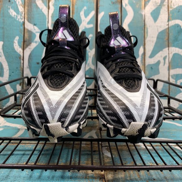 Adidas Freak Football Cleats Size 4 Black & White Lace-Up Design HP5962 - Picture 4 of 10
